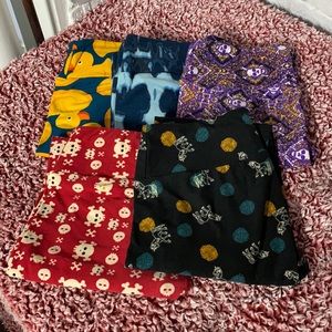 Lot of LulaRoe One Size Leggings Patterns Unicorn Duck Skulls Tie Dye